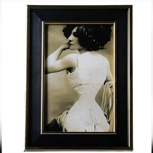 Sexy beautiful Victorian Woman wearing corset fashion beauty History frame photo
